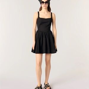 Maje Black Sleeveless Corset Dress